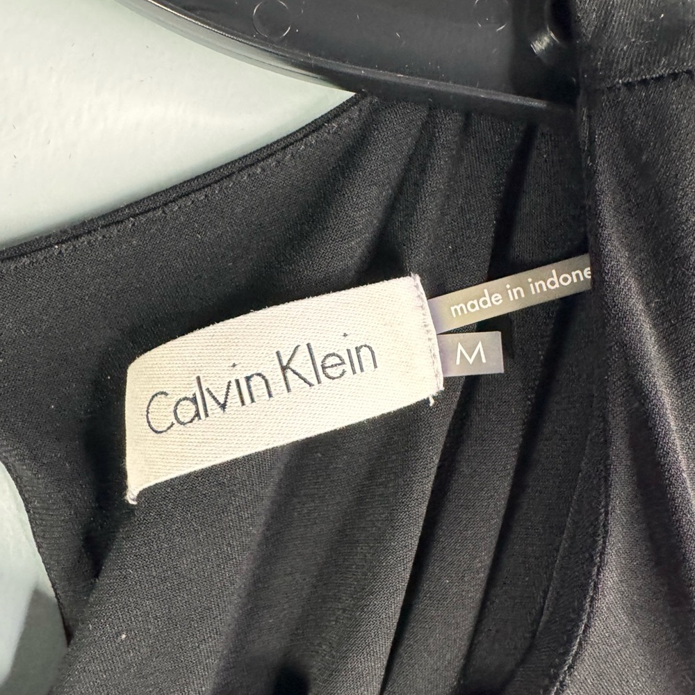 Calvin Klein Black and Blue Colorblock Blouse - Picture 2 of 6
